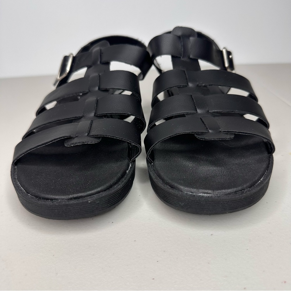 Jellypop Strappy Sandal Women’s Size 8 M Black Fisherman Gladiator Faux Leather - Picture 3 of 9